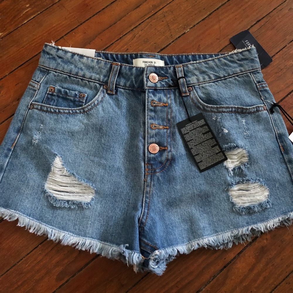 High rise jean shorts